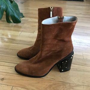 Dear Frances Brown Suede booties